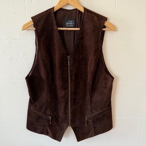 Vintage Suede Zip Vest